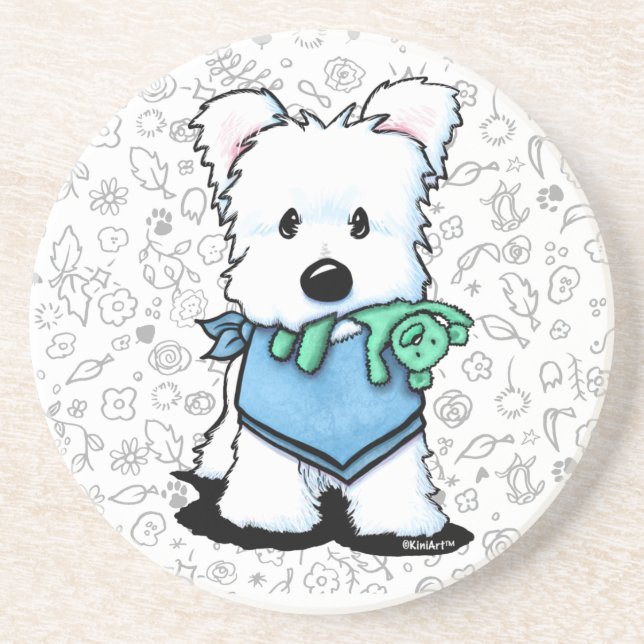 KiniArt Westie Terrier Dessous de verre (Devant)