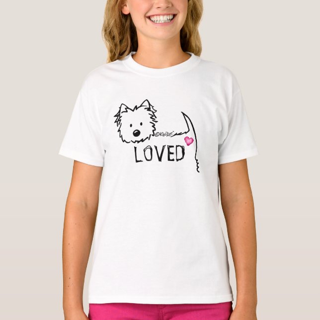 KiniArt Westie Terrier LIEBE T - Shirt (Vorderseite)