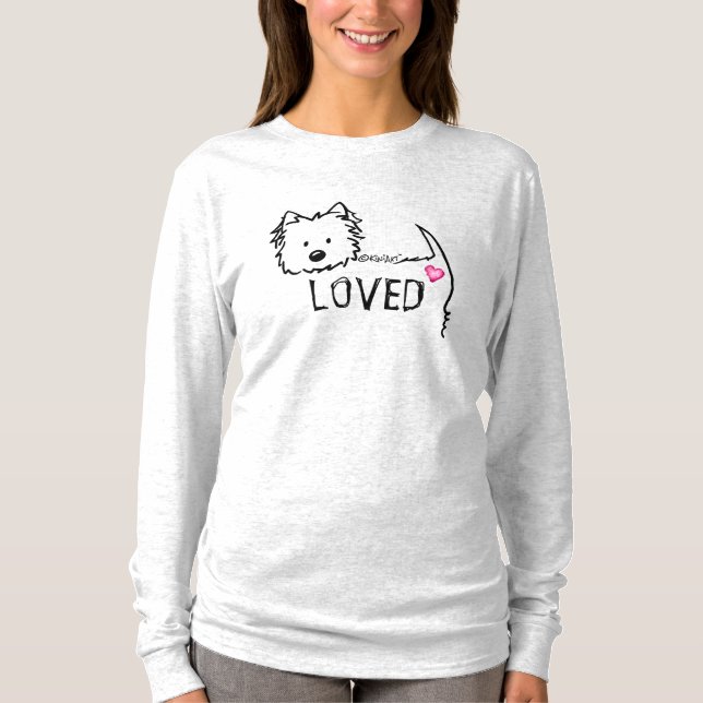 KiniArt Westie Terrier LOVE T-shirt (Devant)