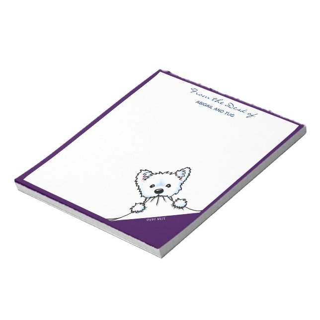 KiniArt Westie Terrier Notes Notizblock (Rotiert)