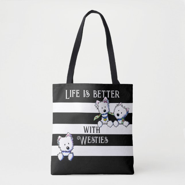 KiniArt Westie Terriers Tote Bag Tasche (Vorderseite)