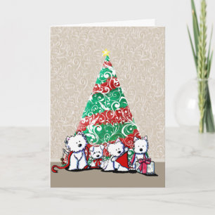 KiniArt Westie Terriers Weihnachtskarte Karte