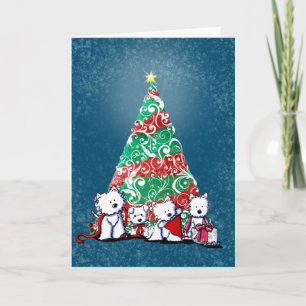 KiniArt Westie Terriers Weihnachtskarte Karte