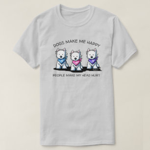 KiniArt Westie Trio T-Shirt für Hunde Liebhaber