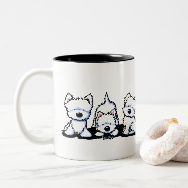 KiniArt Westie Trio Tasse (Mit Donut)