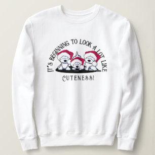 KiniArt Westie Trio Weihnachtspulli Sweatshirt