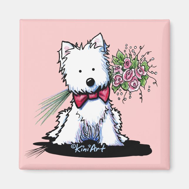 KiniArt Westie Valentine Magnet (Vorne)