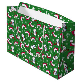 KiniArt Westie Weihnachtsgeschenktasche Große Geschenktüte