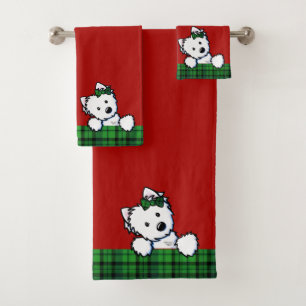 KiniArt Westie Weihnachtshandtuch Set