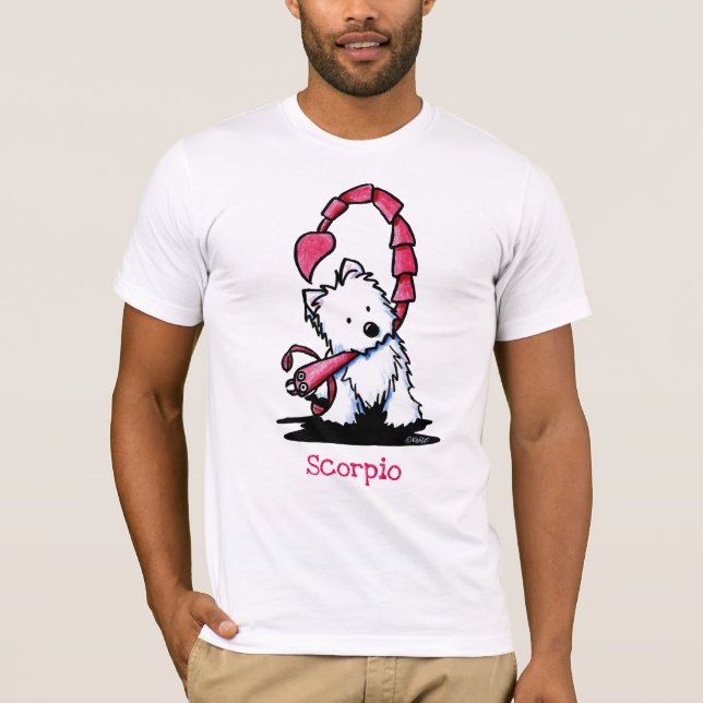 KiniArt Westie Zodiac Scorpio T-shirt (Devant)