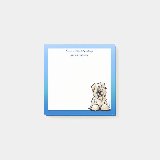 KiniArt Wheaten Terrier Hund Post-it Klebezettel (Vorderseite)