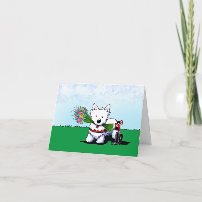 KiniArt Wheels Westie Danke Karte (Vorderseite)