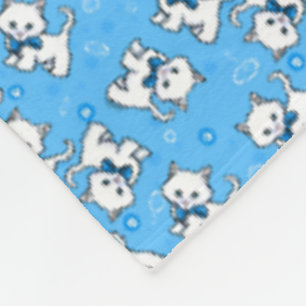KiniArt White Kittens Fleecedecke