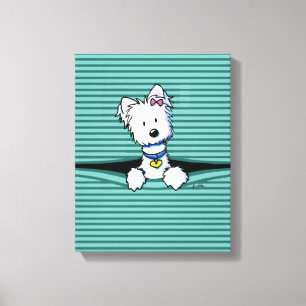 KiniArt Window Blinds Westie Leinwanddruck