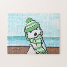 KiniArt Winter Beach Westie