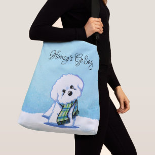 KiniArt Winter Bichon Frise Tragetaschen Mit Langen Trägern