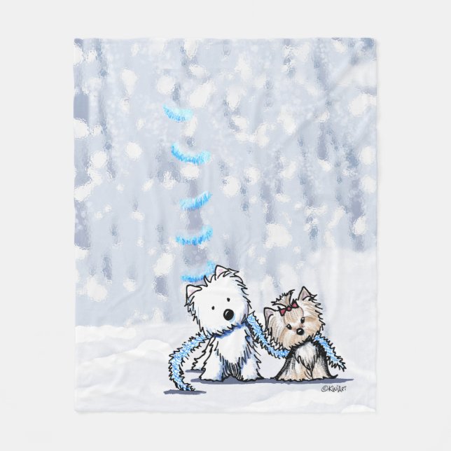 KiniArt Winter Terriers Fleece Blanket (Vorderseite)