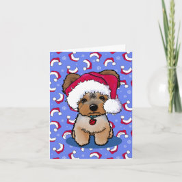 KiniArt Yorkie Terrier Dog Weihnachtskarten Feiertagskarte
