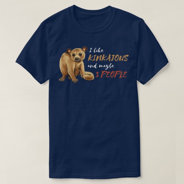 Kinkajou 3 People Wildlife Animal Honey Bear Night T-Shirt (Design vorne)