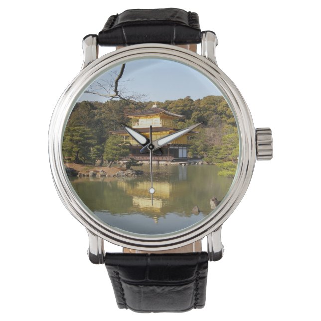 Kinkaku-ji 金 閣 Tempel 寺 Goldenen Pavillon Armbanduhr (Vorderseite)