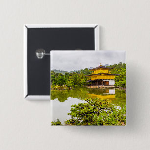 Kinkaku-ji oder Goldener Pavillon und Teich, Kyoto Button
