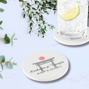 Kinkaku-ji Tempel Breitengrad  Längengrad  Getränkeuntersetzer