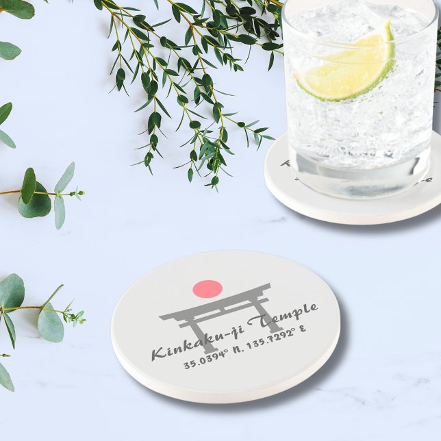 Kinkaku-ji Temple Latitude Longitude Getränkeuntersetzer (Von Creator hochgeladen)