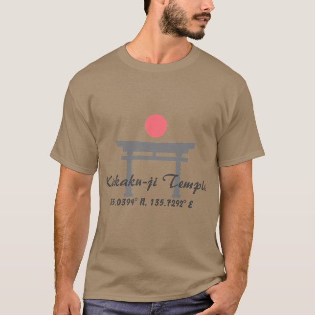 Kinkaku-ji Temple Latitude Longitude T-Shirt (Vorderseite)