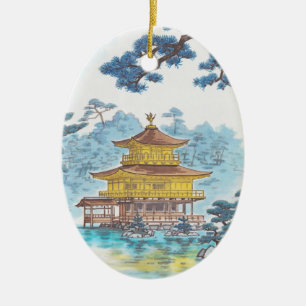 Kinkakuji-Tempel Kamei Tobei japanische Landschaft Keramik Ornament
