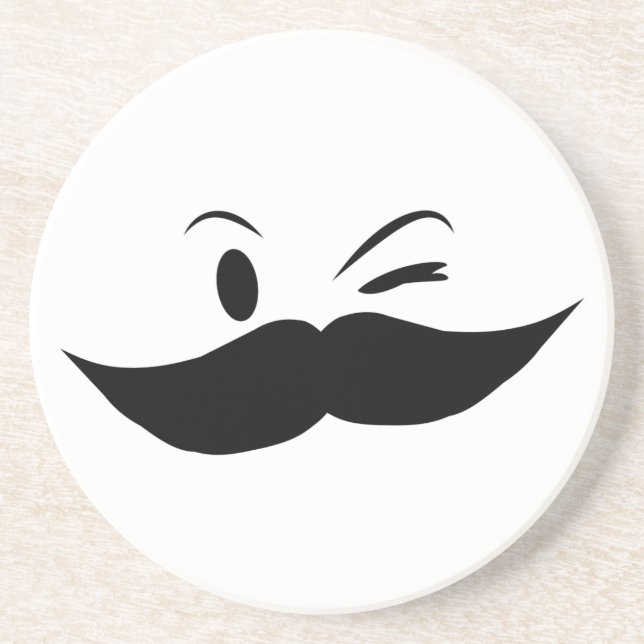 Kinky Mustache Sandstein Untersetzer (Vorne)