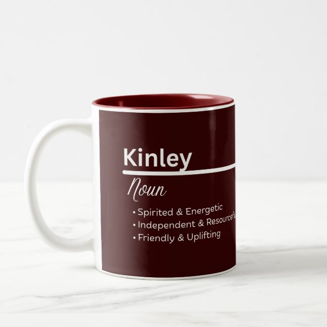Kinley Personalized Name Coffee Mug (Gauche)