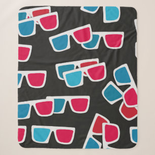 Kino, 3D-Brillenmuster, nahtlos.  Sherpadecke