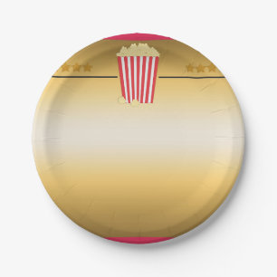 Kino-Film-Popcorn-Ticket-Geburtstagsfeier- Banner Pappteller