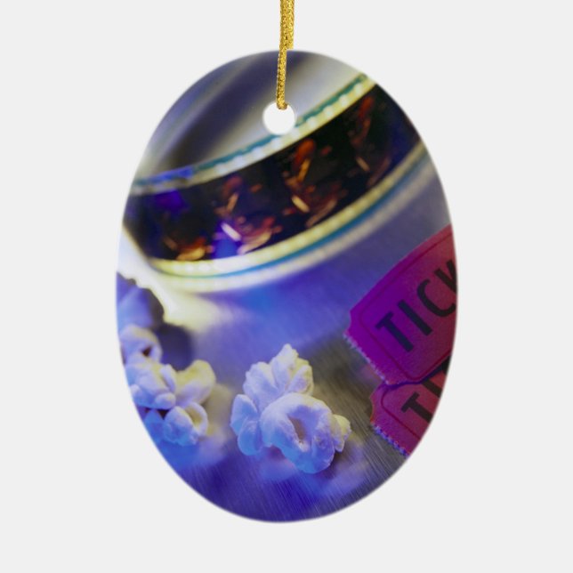 Kino-Film, Popcorn u. Karten Keramik Ornament (Vorne)