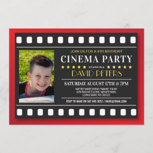 Kino Geburtstagsfilm Jegliches Rotes Foto Kinder Einladung
