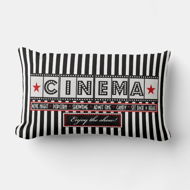 Kino-Kino-Streifen-Kissenrotakzent Lendenkissen (Vorderseite)