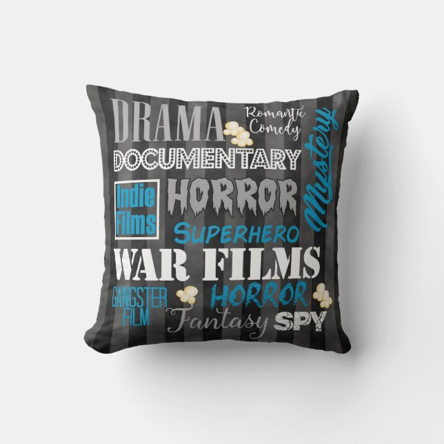 Kino-Kinofilm-Genrekarte Kissen-blau Kissen (Vorderseite)