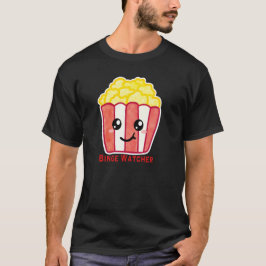 Kino-Popcorn mit Zitat Binge Watcher T-Shirt