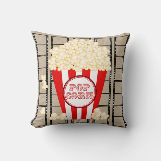 Kino-Popcorn und Film Kissen-rot Kissen (Vorderseite)
