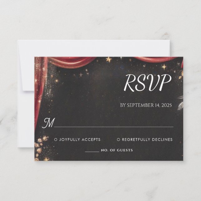 Kino Retro Movie Ticket am beliebtesten Hochzeit RSVP Karte (Vorderseite)