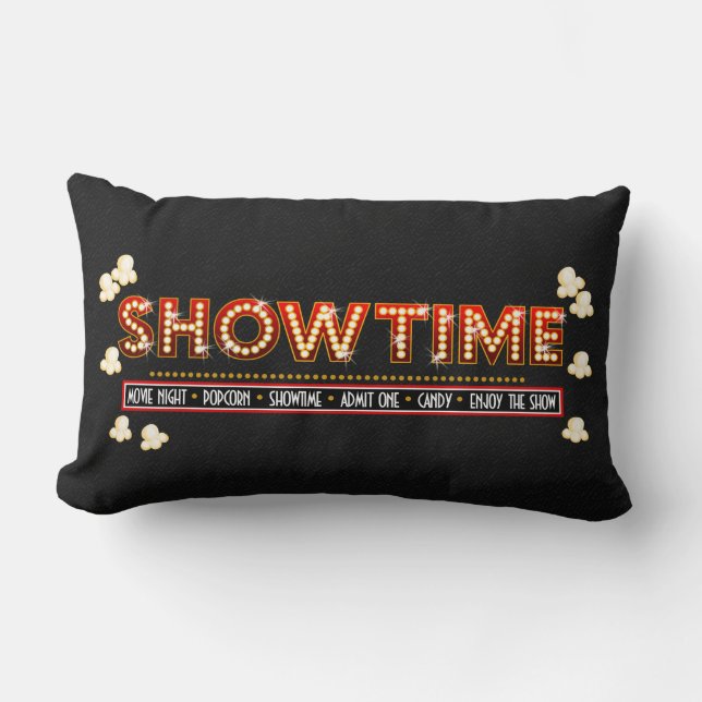 Kino Showtime Kissenrot und -gold Lendenkissen (Vorderseite)
