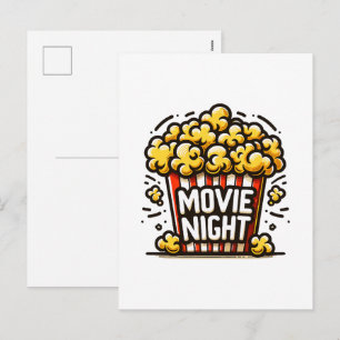 Kinoabend Delight Playful Popcorn Feiertagspostkarte