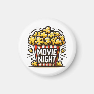 Kinoabend Delight Playful Popcorn Magnet
