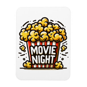 Kinoabend Delight Playful Popcorn Magnet