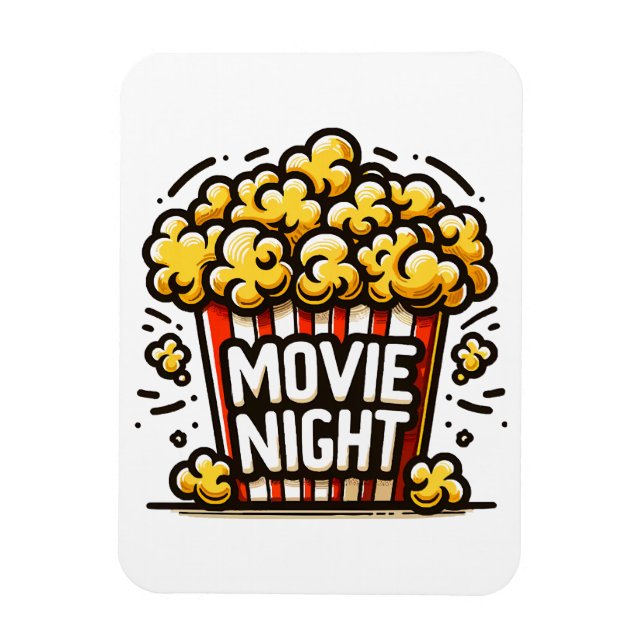 Kinoabend Delight Playful Popcorn Magnet (Vertikal)