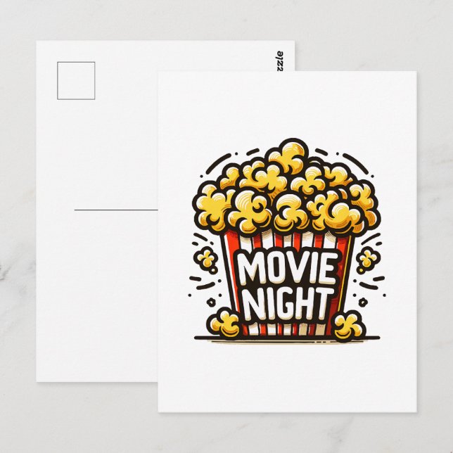 Kinoabend Delight Playful Popcorn Postkarte (Vorne/Hinten)