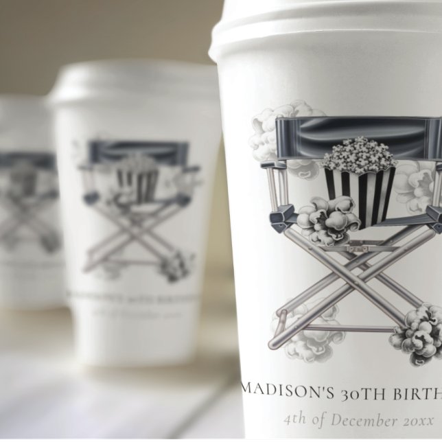 Kinoabend Erwachsene Geburtstag Personalisiert Pappbecher (Von Creator hochgeladen)