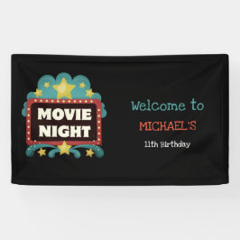 Kinoabend Geburtstagsparty Herzlich willkommen Banner