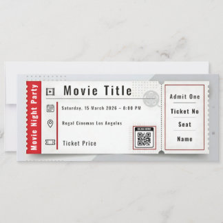 Kinoabend Party-Ticket-Einladung Einladung