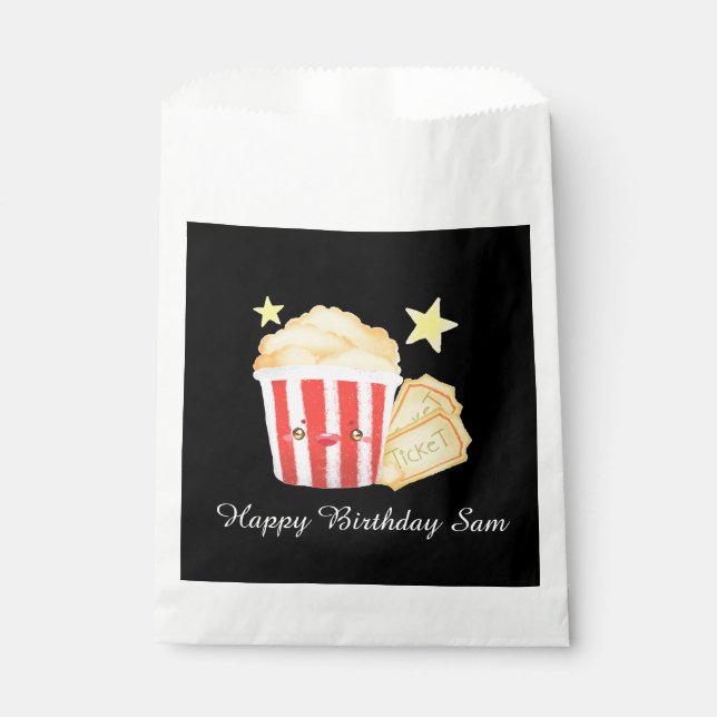 Kinoabend Popcorn und Tickets Geschenktütchen (Vorderseite)